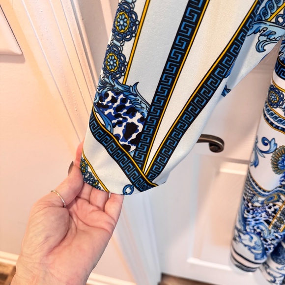 Peter Nygard Woman's XL Blue Art Design Dress - Picture 5 of 15